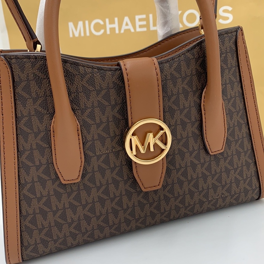 MICHAEL KORS
Gabby Small Top Zip Curve Satchel Crossbody Brown Signature color - Picture 13 of 15